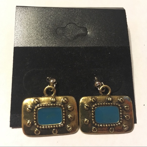 Turquoise earrings w/ matching turquoise bracelet - Picture 2 of 3